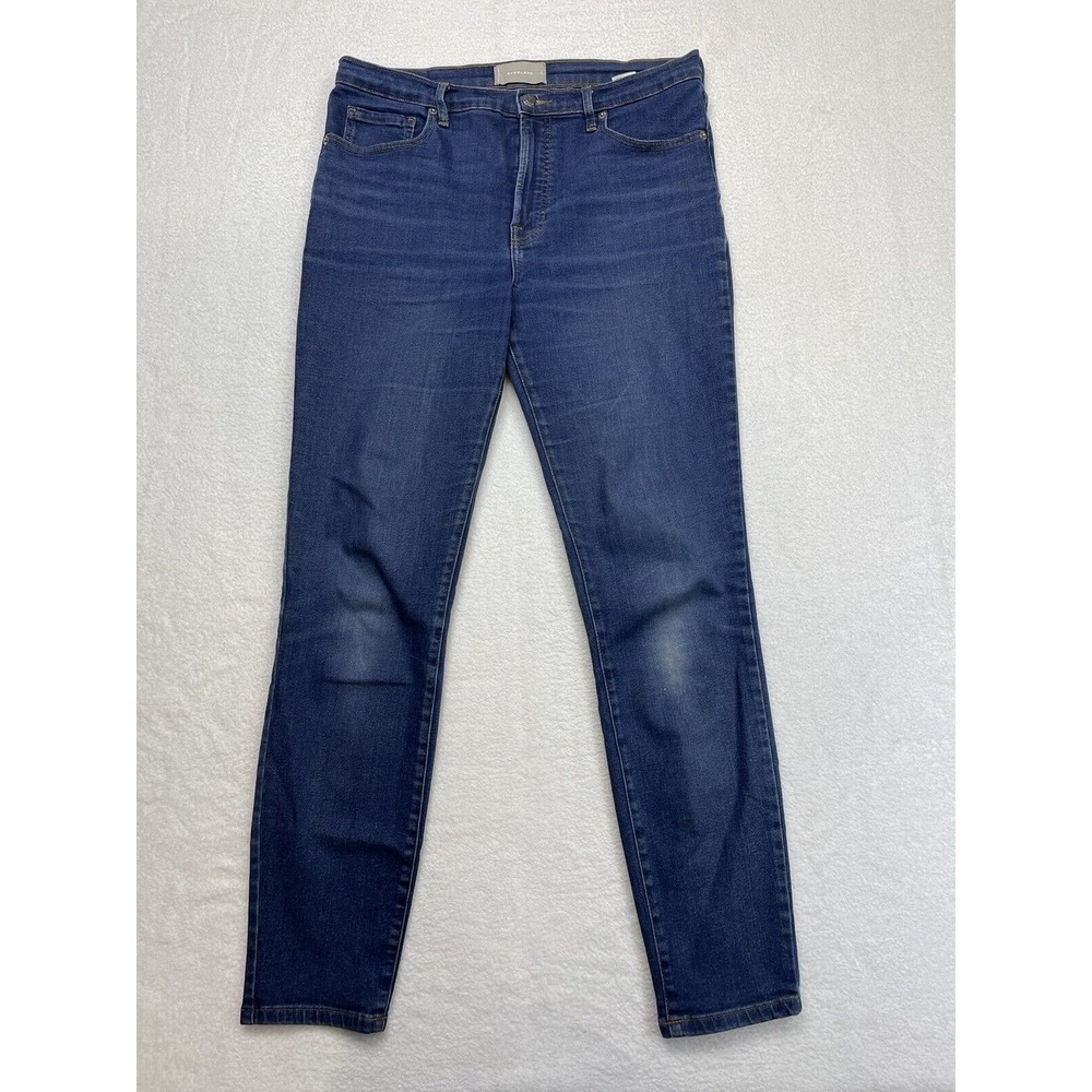 Everlane Blue High-Rise Slim-Straight Dark Wash Cigarette Ankle Denim Jeans 31T.